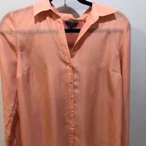 Guess coral button down shirt with pleated back size xs
